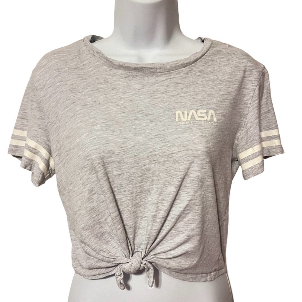 H&M NASA cropped front tie t-shirt size small